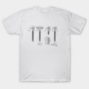 Safety Razor Vintage Patent Hand Drawing T-Shirt